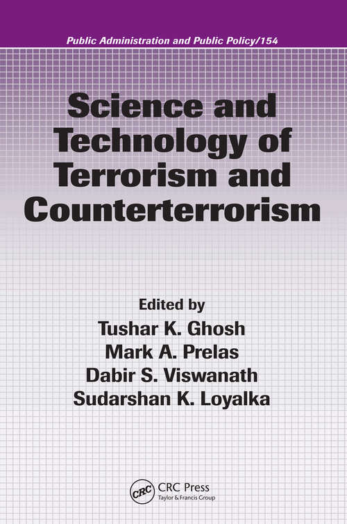 Book cover of Science and Technology of Terrorism and Counterterrorism (2) (Public Administration and Public Policy)