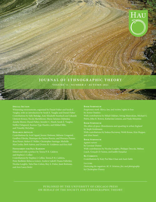 Book cover of HAU: Journal of Ethnographic Theory, volume 11 number 2 (Autumn 2021)