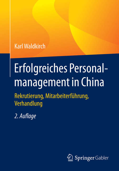 Book cover of Erfolgreiches Personalmanagement in China