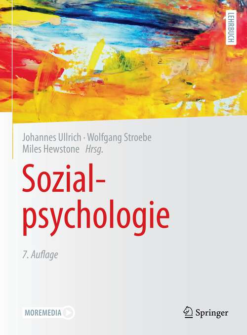 Book cover of Sozialpsychologie (7. Aufl. 2023)