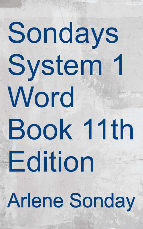 Book cover of Sonday System 1®: Word Book (Eleventh Edition)