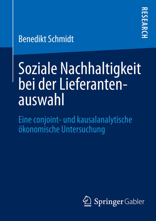 Book cover of Soziale Nachhaltigkeit bei der Lieferantenauswahl