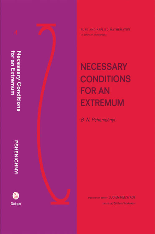 Book cover of Necessary Conditions for an Extremum