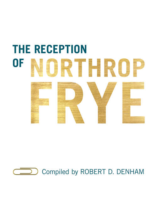 Book cover of The Reception of Northrop Frye
