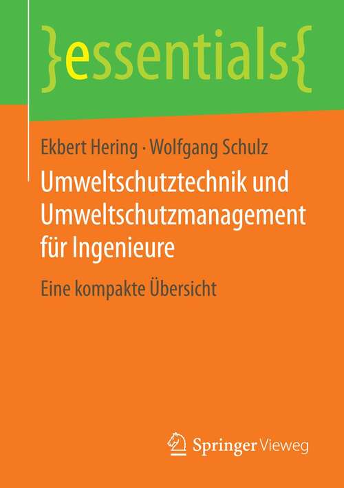 Book cover of Umweltschutztechnik und Umweltschutzmanagement für Ingenieure