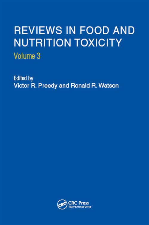 Book cover of Reviews in Food and Nutrition Toxicity, Volume 3