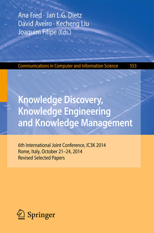 Book cover of Knowledge Discovery, Knowledge Engineering and Knowledge Management