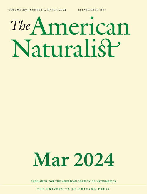 Book cover of The American Naturalist, volume 203 number 3 (March 2024)