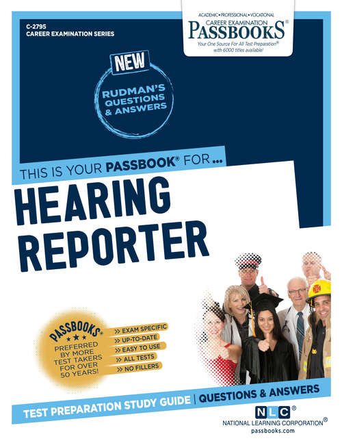 Book cover of Hearing Reporter: Passbooks Study Guide (Career Examination Series)