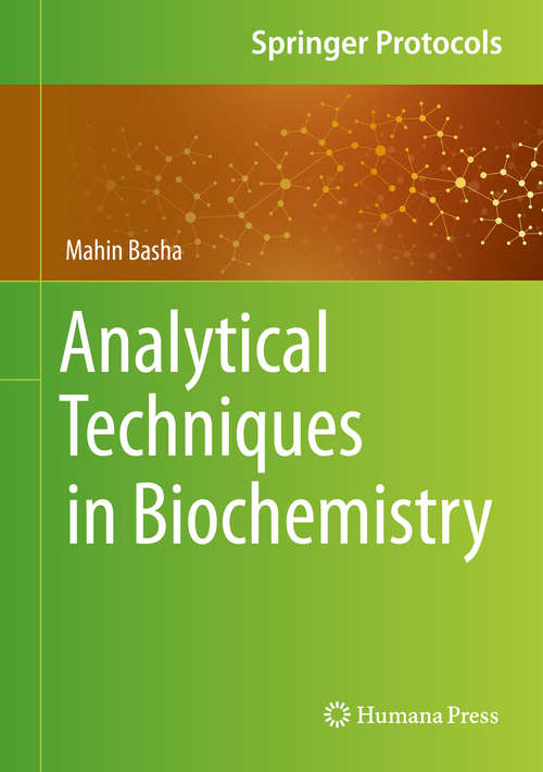 Book cover of Analytical Techniques in Biochemistry (1st ed. 2020) (Springer Protocols Handbooks)