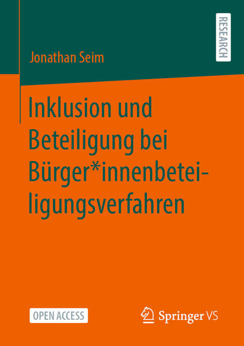 Book cover of Inklusion und Beteiligung bei Bürger*innenbeteiligungsverfahren (2025)