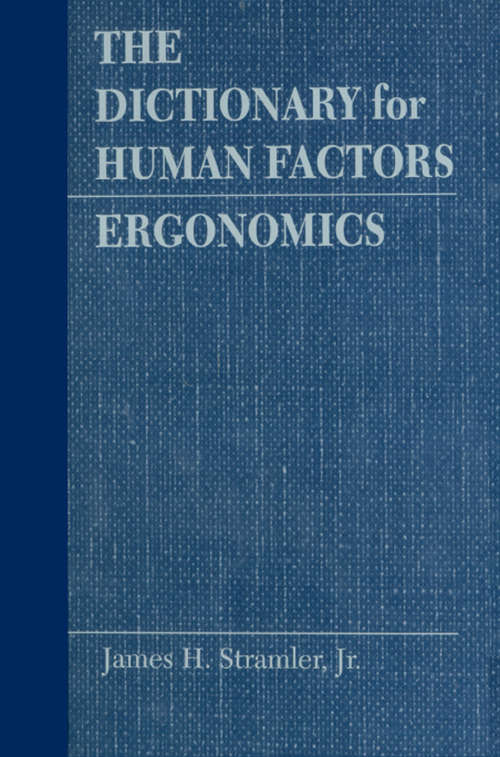 Book cover of The Dictionary for Human Factors/Ergonomics (1)