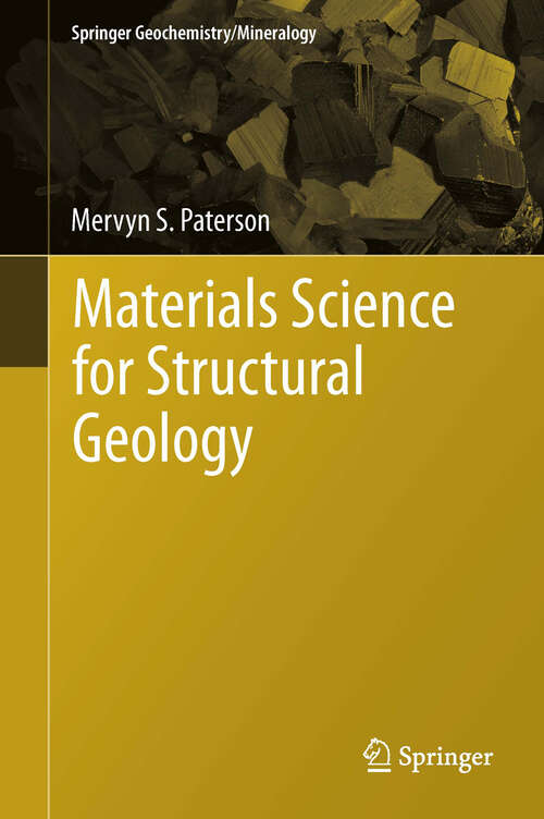 Book cover of Materials Science for Structural Geology