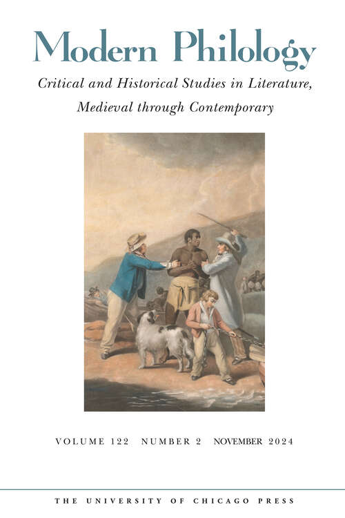 Book cover of Modern Philology, volume 122 number 2 (November 2024)