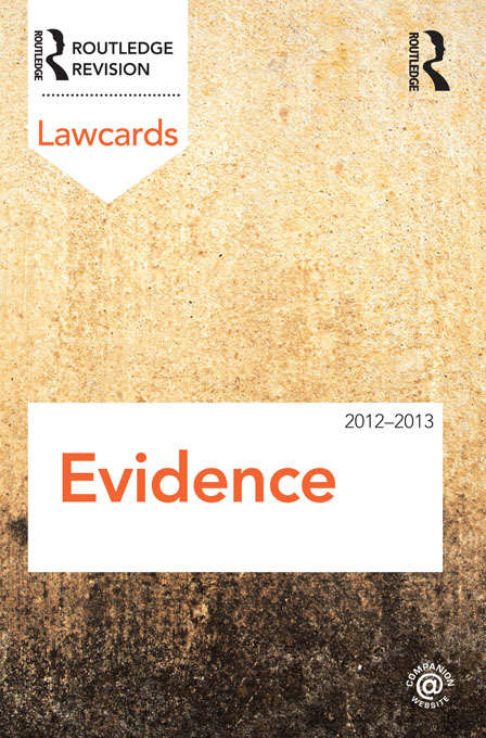 Book cover of Evidence Lawcards 2012-2013 (7) (Lawcards)