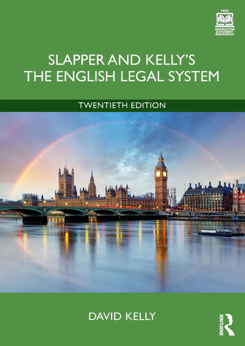 Book cover of Slapper and Kelly's The English Legal System