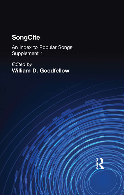 Book cover of SongCite: An Index to Poular Songs, Supplement 1