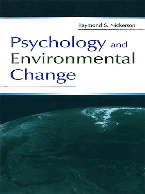 Book cover of Psychology and Environmental Change