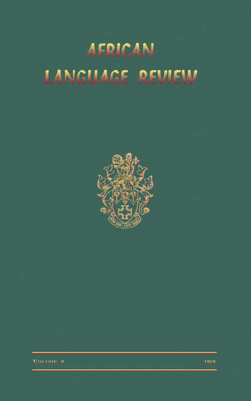 Book cover of African Language Review