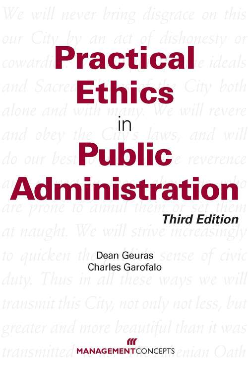 Book cover of Practical Ethics In Public Administration