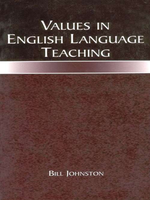 Book cover of Values in English Language Teaching