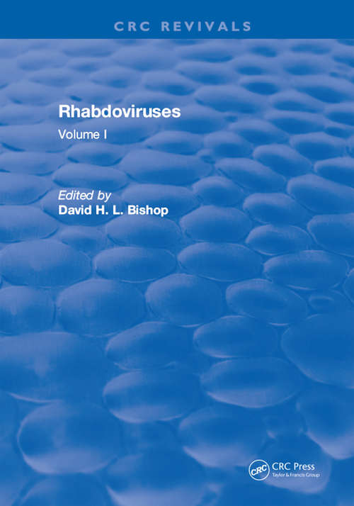 Book cover of Rhabdoviruses: Volume I