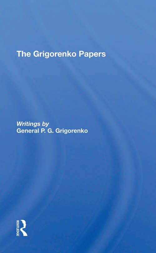 Book cover of The Grigorenko Papers