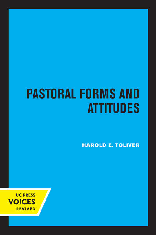 Book cover of Pastoral Forms and Attitudes