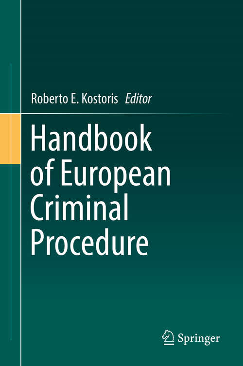 Book cover of Handbook of European Criminal Procedure (1st ed. 2018)