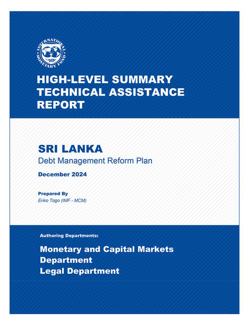 Book cover of Sri Lanka: Debt Management Reform Plan