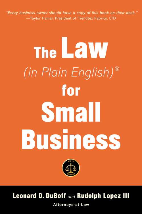 Book cover of The Law (in Plain English) for Small Business (Sixth Edition) (6th Edition)