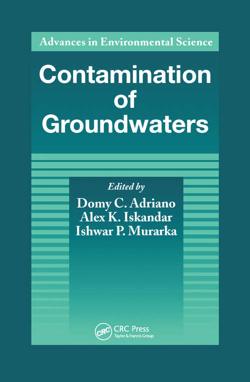 Book cover of Contamination of Groundwaters