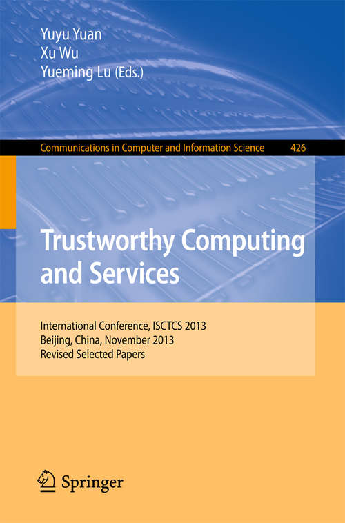 Book cover of Trustworthy Computing and Services