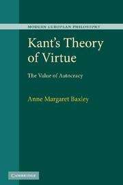 Book cover of Kant's Theory of Virtue