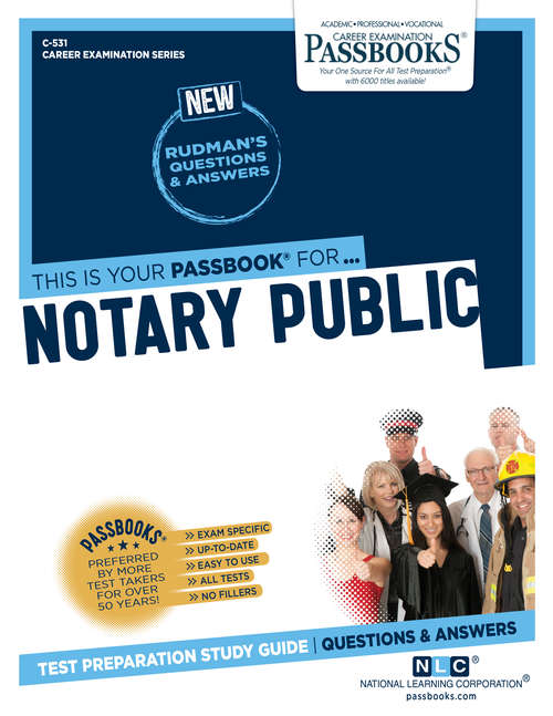 Book cover of Notary Public: Passbooks Study Guide (Career Examination Series)