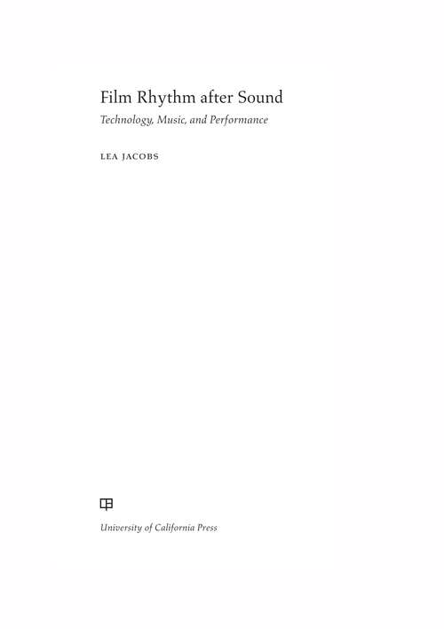 Book cover of Film Rhythm after Sound