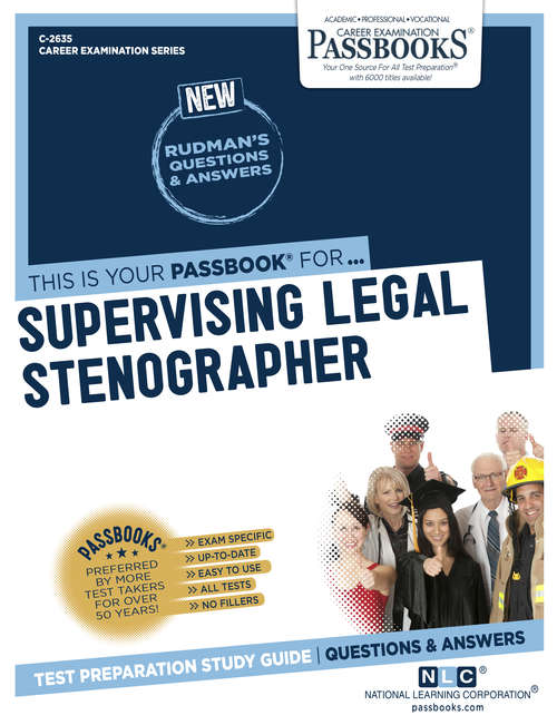 Book cover of Supervising Legal Stenographer: Passbooks Study Guide (Career Examination Series)