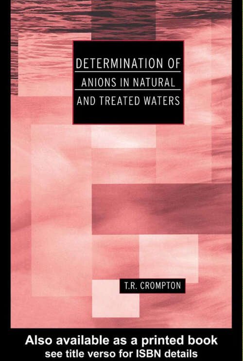 Book cover of Determination of Anions in Natural and Treated Waters