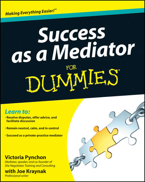 Book cover of Success as a Mediator For Dummies