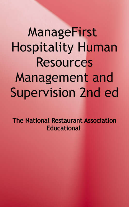 Book cover of Manage First: Hospitality Human Resources Management and Supervision (2)
