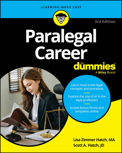 Book cover of Paralegal Career For Dummies