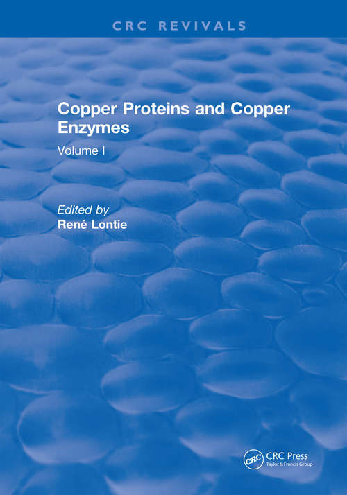 Book cover of Copper Proteins and Copper Enzymes: Volume I