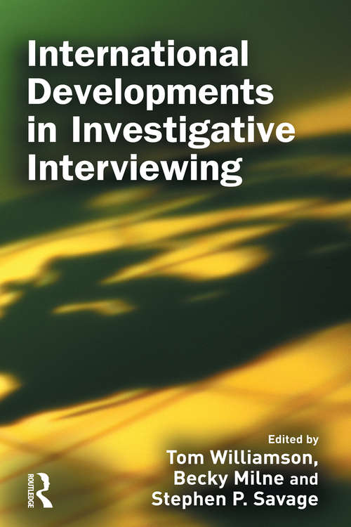 Book cover of International Developments in Investigative Interviewing