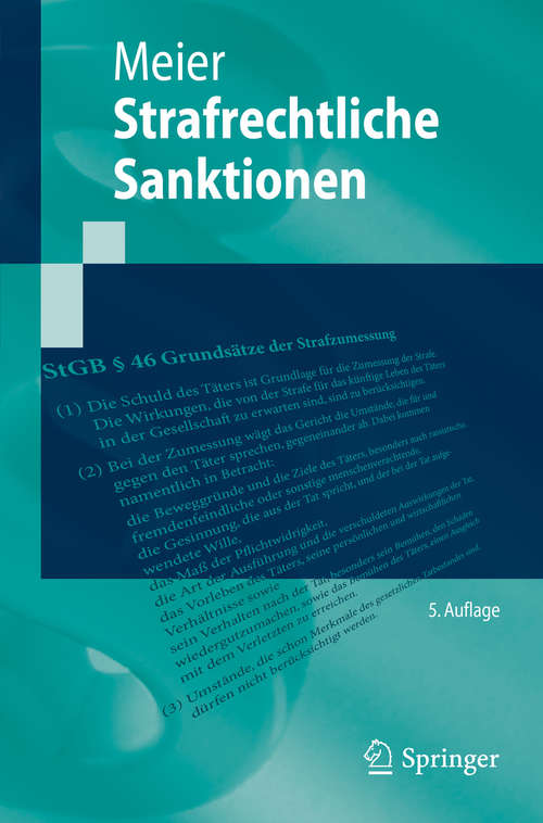 Book cover of Strafrechtliche Sanktionen (5. Aufl. 2019) (Springer-Lehrbuch)