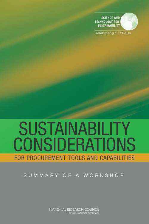 Book cover of Sustainability Considerations for Procurement Tools and Capabilities