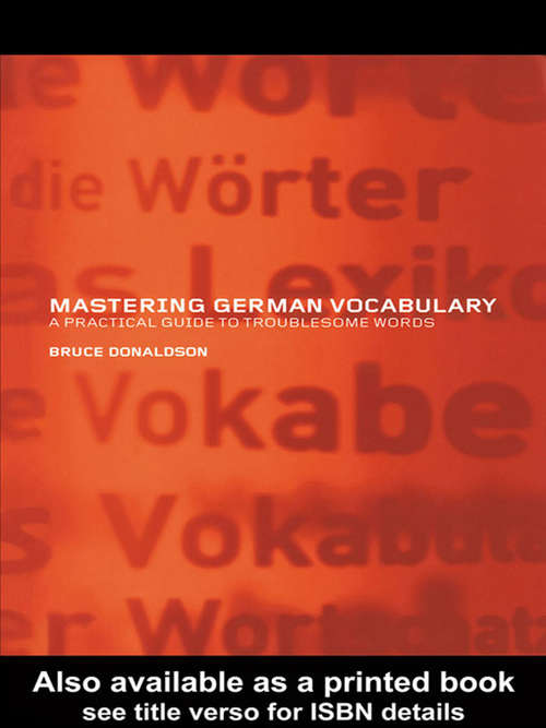 Book cover of Mastering German Vocabulary: A Practical Guide to Troublesome Words