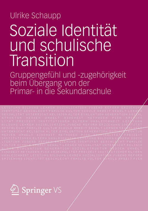 Book cover of Soziale Identität und schulische Transition
