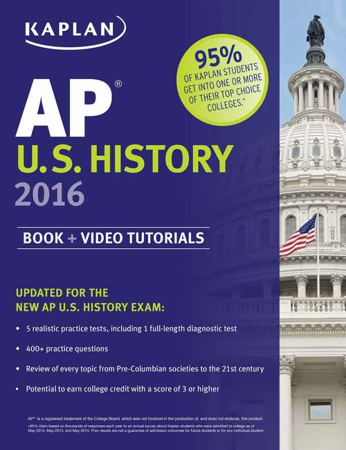 Book cover of Kaplan AP U.S. History 2016