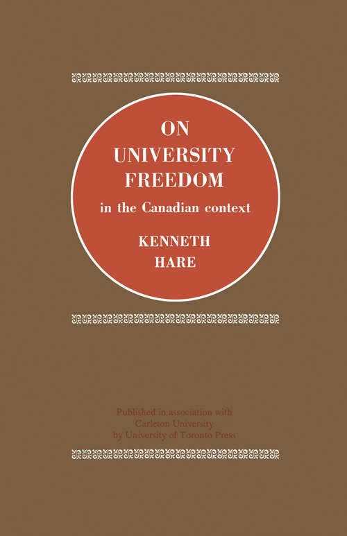 Book cover of On University Freedom in the Canadian Context