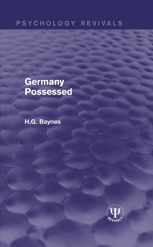 Book cover of Germany Possessed (Psychology Revivals)